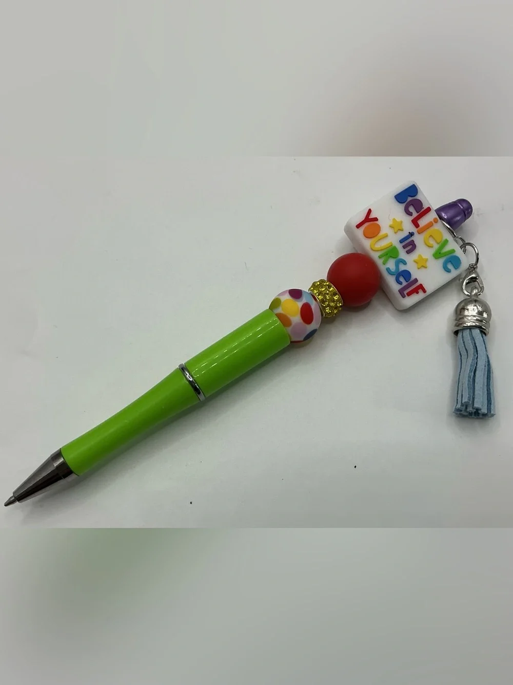 LGBTQ RAINBOW PRIDE BELIEVE IN YOURSELF BEADED HANDMADE DECORATIVE PEN